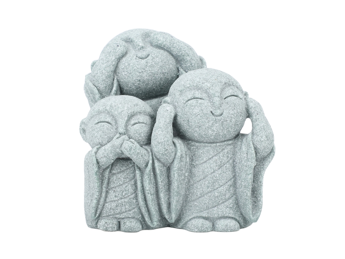 Estátua Mini Buda Monges Resina S/MARCA