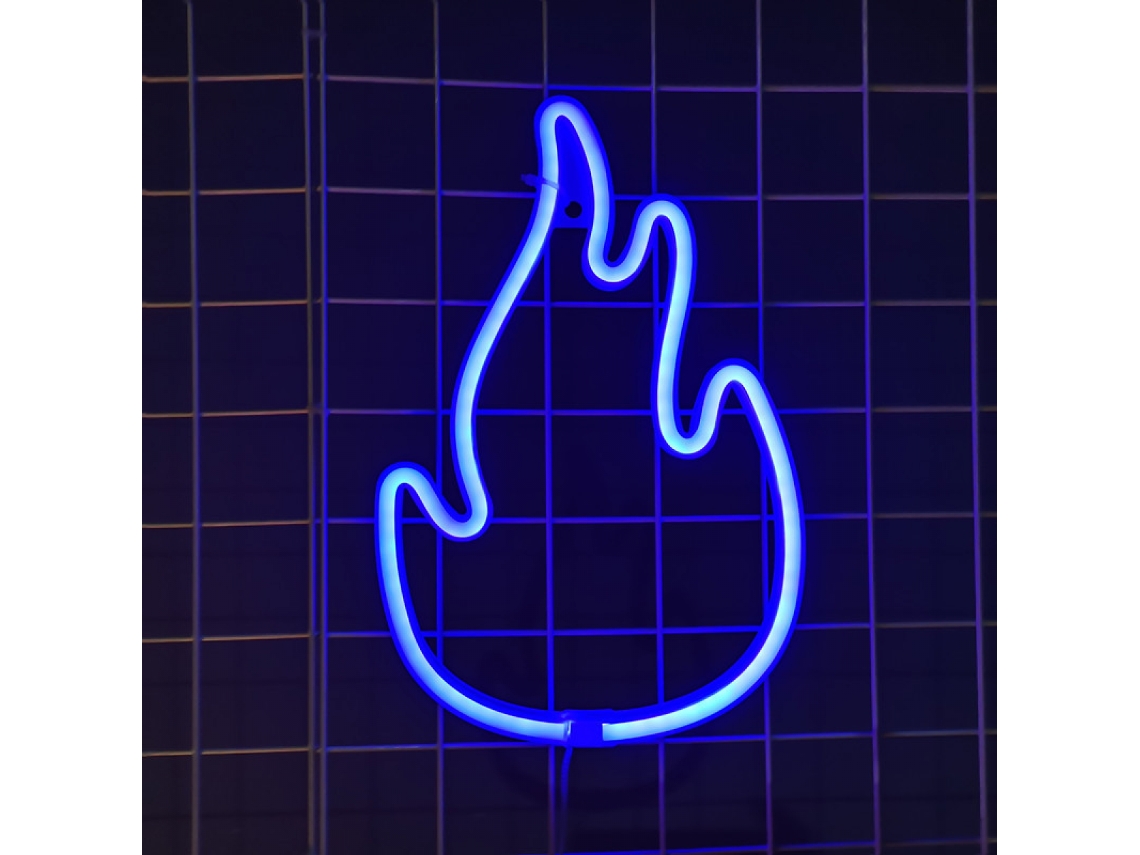 Enfeite Decorativo, Formato De Chama, Cor Azul, Alimentação Usb, Funcionamento A Bateria, Aplicação Doméstica Versátil Em Diferentes Espaços