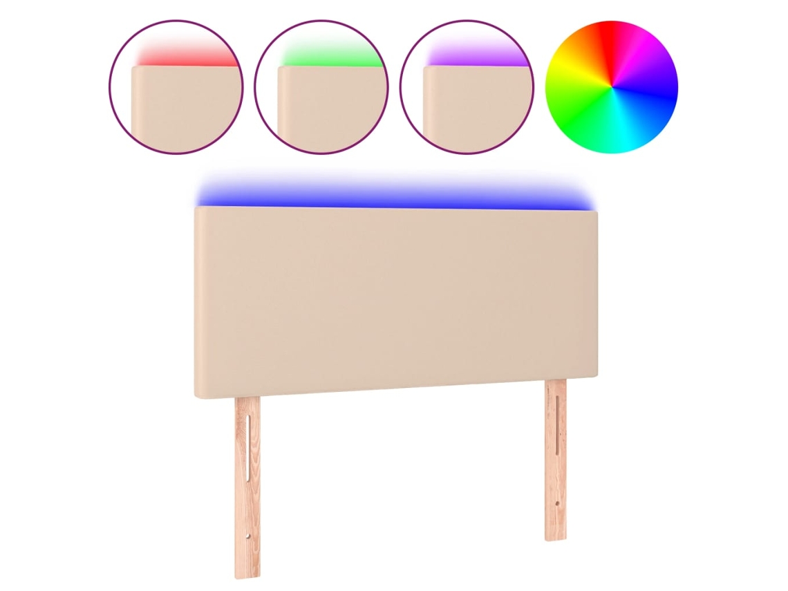 Led Headboard, Led Headboards Vidaxl Marrom Couro Artificial (80 X 5 X 78/88 Cm)