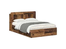 Conjunto 1 Estrado De Cama Com Arrumação Vidaxl Castanho Derivados De Madeira (135 X 190 Cm)