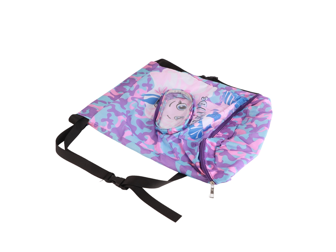 Mochila de Natação Oxford Sereia Roxa Impermeável para Menina