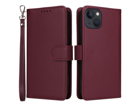 Capa Amovível Pega Para Iphone 13 Betopnice Pele Sintética Vermelho