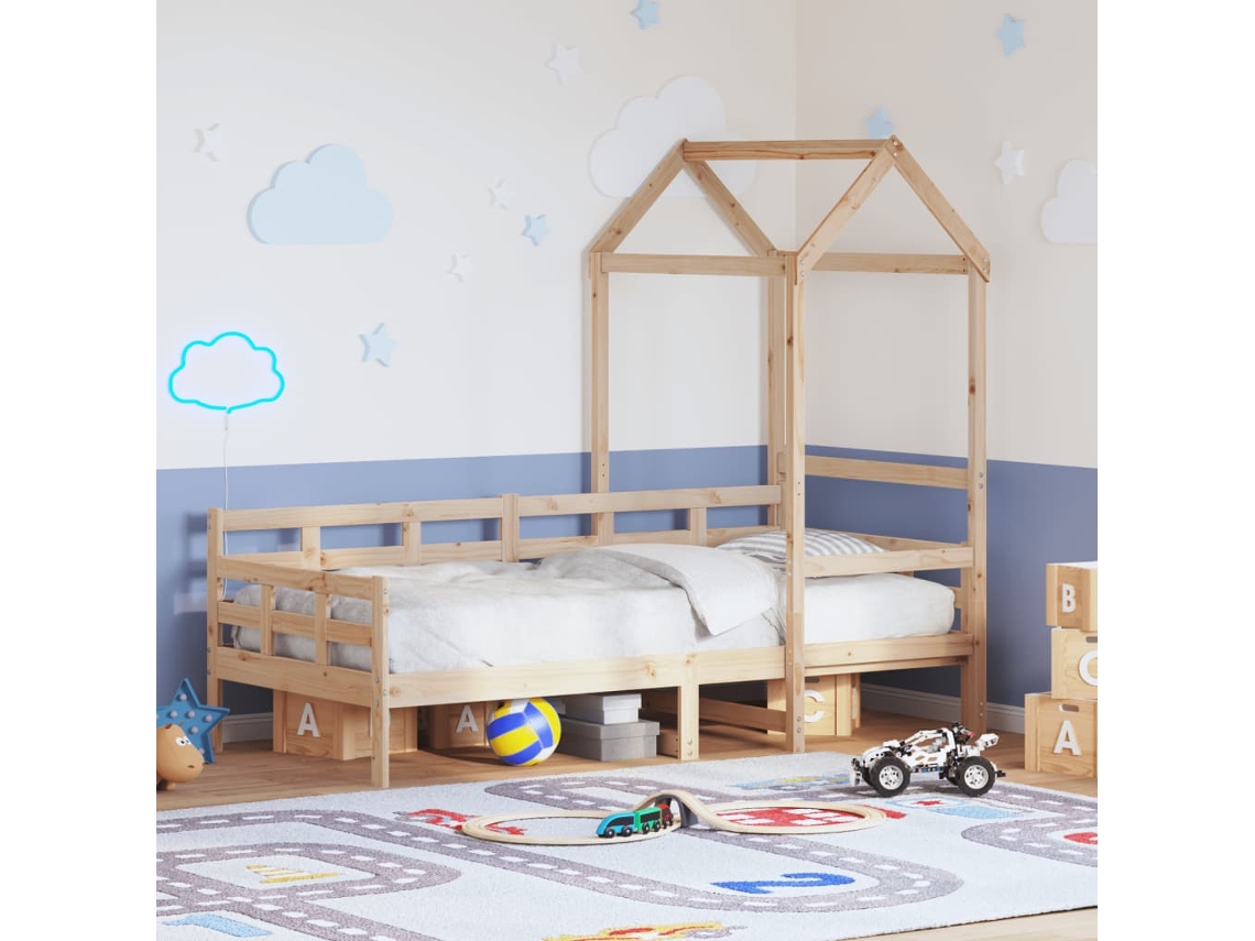 Sofá-cama Com Telhado 90x200 Cm Madeira De Pinho Maciça