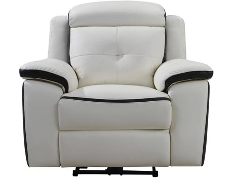 Poltrona VENTE UNIQUE Angelique (Pele - Cinzento e Branco - 103x106x97 cm)