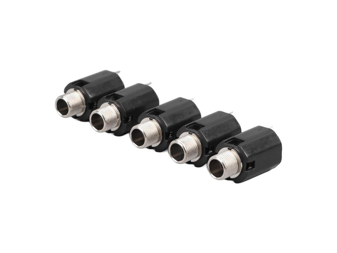 Conector De Áudio Estéreo Profissional, Em Metal E Plástico, Para Guitarras