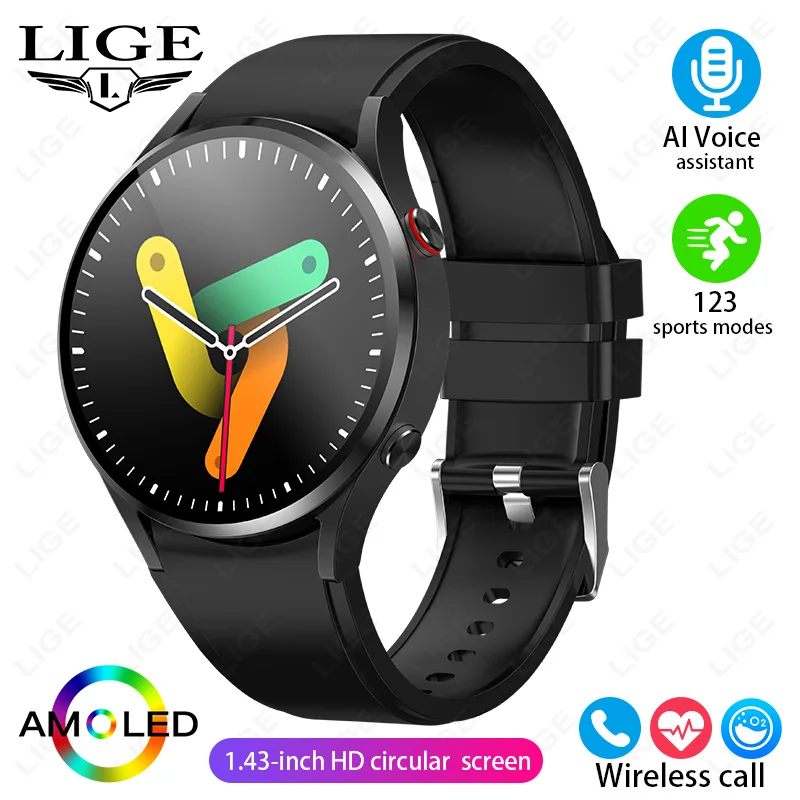 (silicone Preto) Smartwatch Com Tela De 1,32 Polegadas, Diversas Opções De Mostradores, Chamadas Via Bluetooth E À Prova D'água.