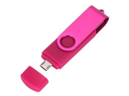 Pen Drive Android Usb2.0 2 Em 1 Rotativo Colorido Pen Drive De 16g Disco Usb Rosa