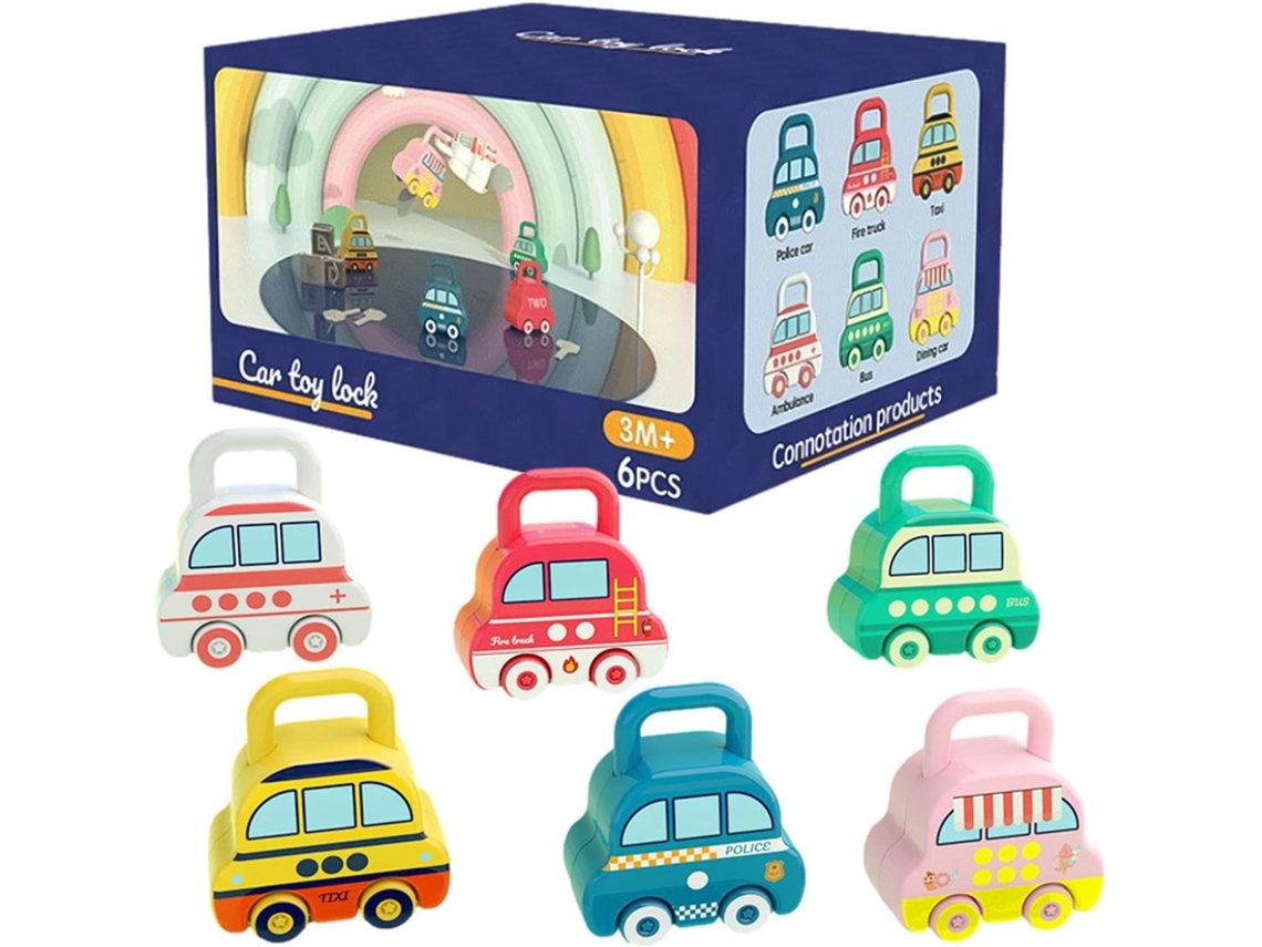 Conjunto De Brinquedos Variados Com Fechaduras E Chaves Incluindo Carro Para Contar Montar Veículos
