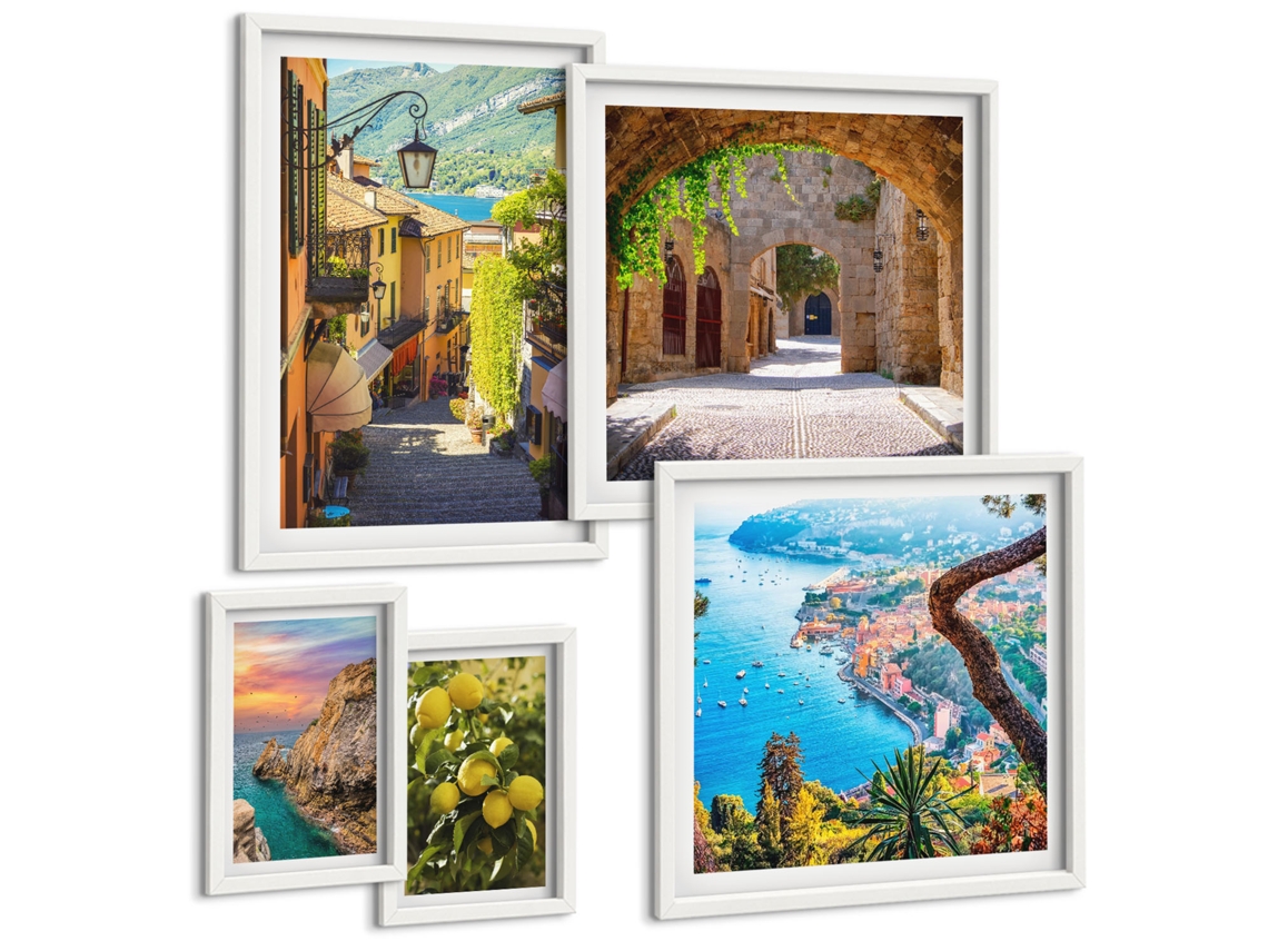 Conjunto De Pinturas Vistas Encantadoras Beira-mar Espelharte (5 Peças)