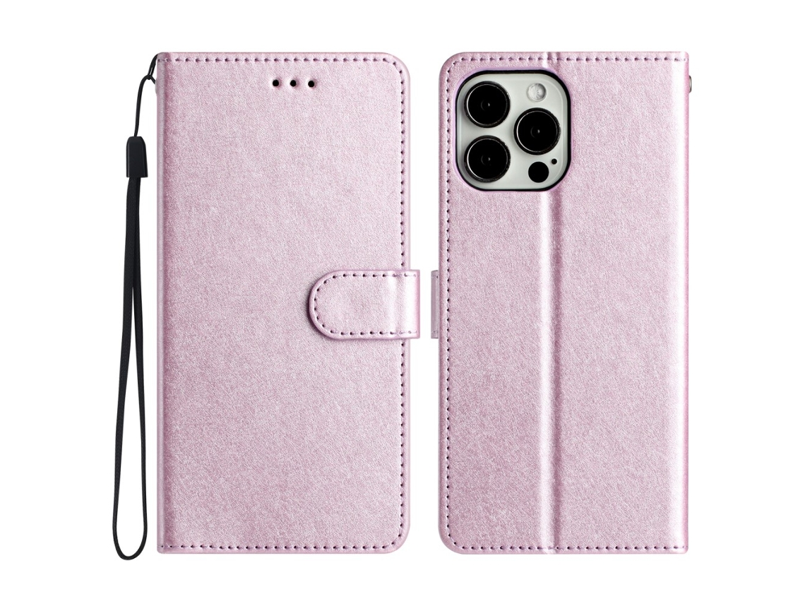 Capa Em Couro Pu, Para Apple Iphone 16 Pro Max Roxo Claro