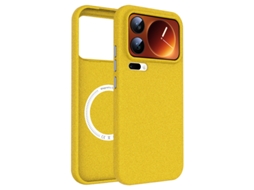 Capa Para Celular Com Areia De Quartzo, Magnética, Antiderrapante, Fosca, Com Cola Macia Inclusa.amarelo - Xiaomi 17 Ultra