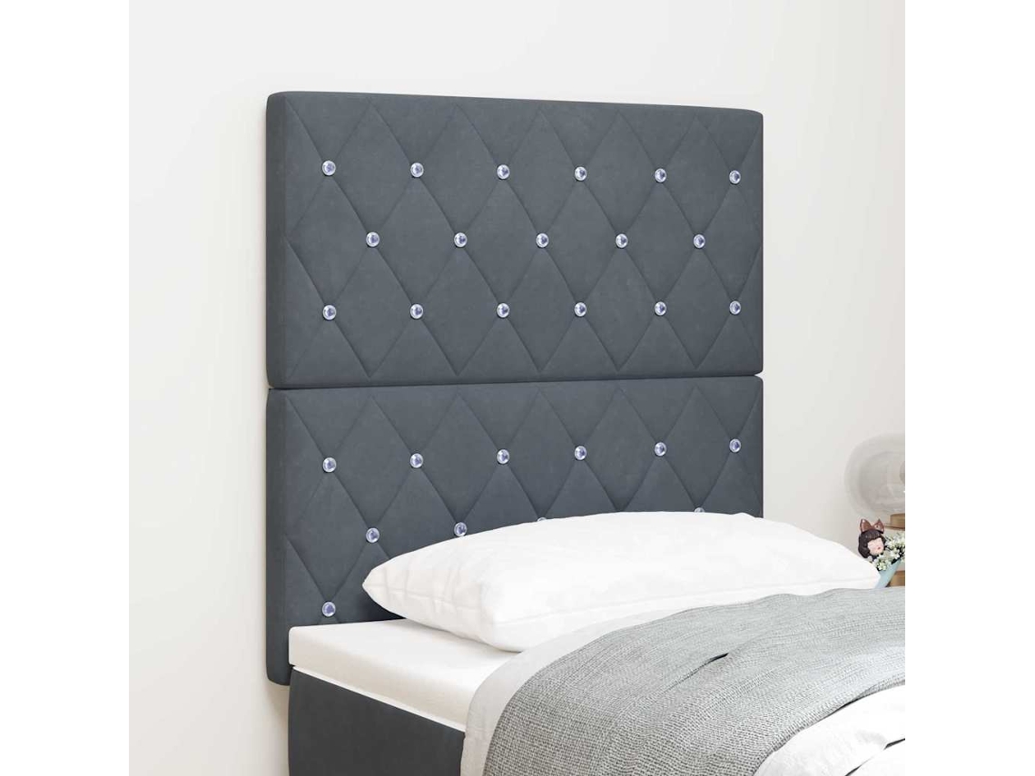 Vidaxl Cabeceira Cinza Escuro 80 Cm Veludo