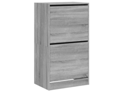 Shoe Cabinet, Shoe Cabinets Vidaxl Cinzeto Madeira Processada (60 X 42 X 108 Cm)