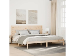 Vidaxl Cama Extra Longa Sem Colchão 200x210 Cm Madeira Maciça