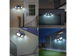2026 luz Solar Exterior com Sensor de Movimento Pir 3 Cabezas 70 Leds Ip65 Resistente À Água para Jardim Pátio Rua