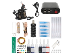 Kit Tatuagem Profissional Completo Com Máquina De Bobina 8 Voltas, Tinta, Agulhas, Fonte E Pedal, 90 265v Aiaididiy