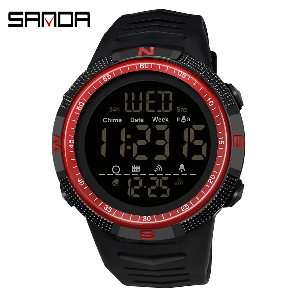 Relógio Esportivo Militar , Relógio de Pulso Digital Masculino Moderno, Resistente a Choques. MDUG (vermelho)