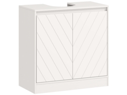 Móvel Lavatório C/ 2 Portas E Prateleira Ajustável, C/ Ou Sem Pedestal, 60x30x59,8 Cm, Branco