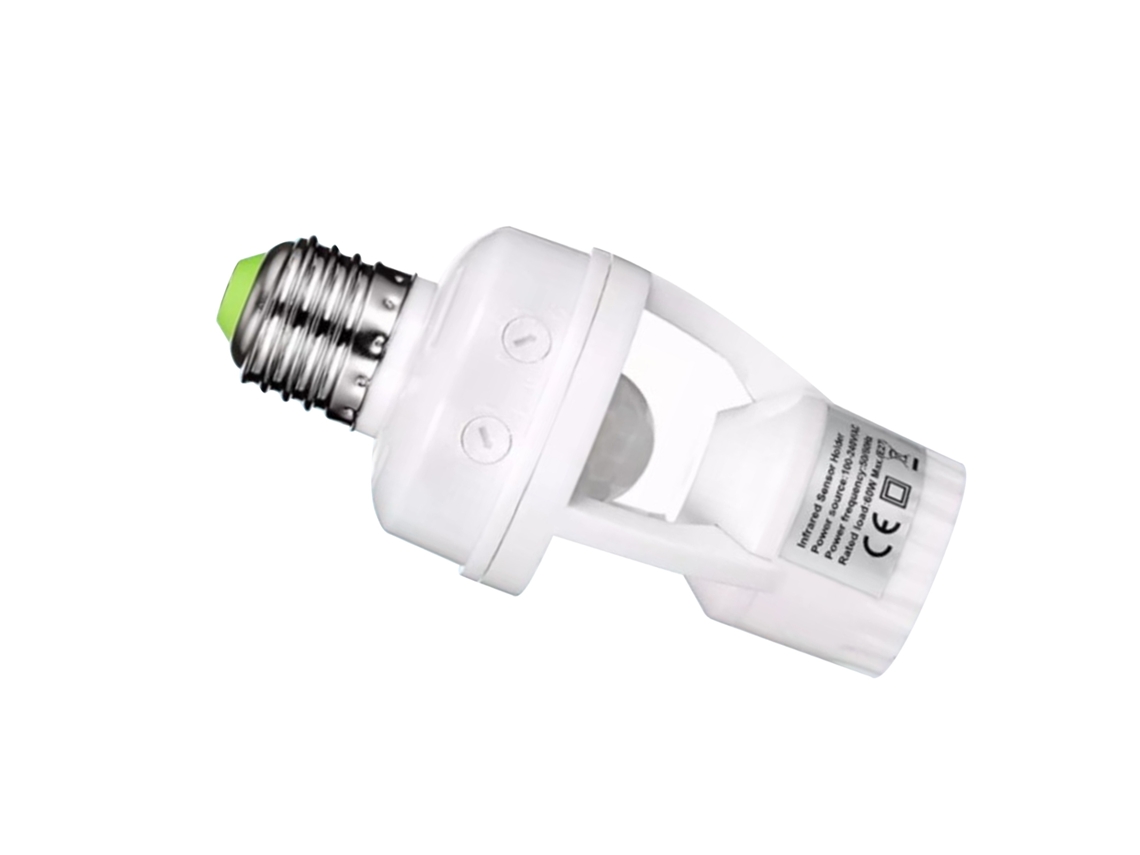 Base para lâmpada de indução corporal inteligente infravermelha E27 (com atraso ajustável e controle de indução corporal)