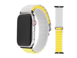 Bracelete Loop Alpine para Apple Watch Series 8 45mm Branco e Amarelo