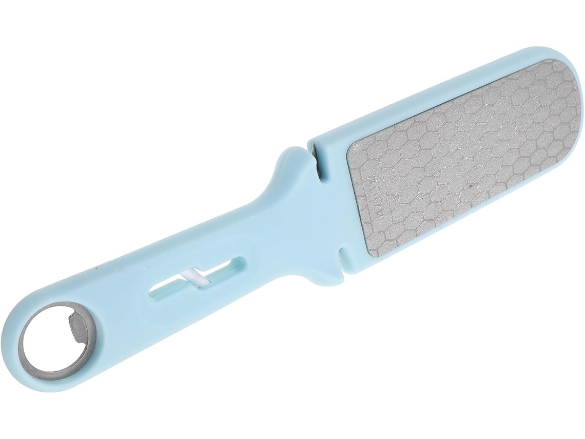 Topbathy Pedra de Afiar em Aço Inoxidável Azul Celeste, Haste Multifuncional para Facas e Utensílios Cozinha