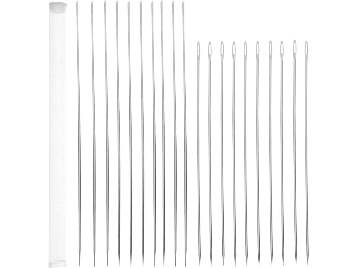 20 Agulhas Para Boneca, 17cm De Comprimento, Olho Grande