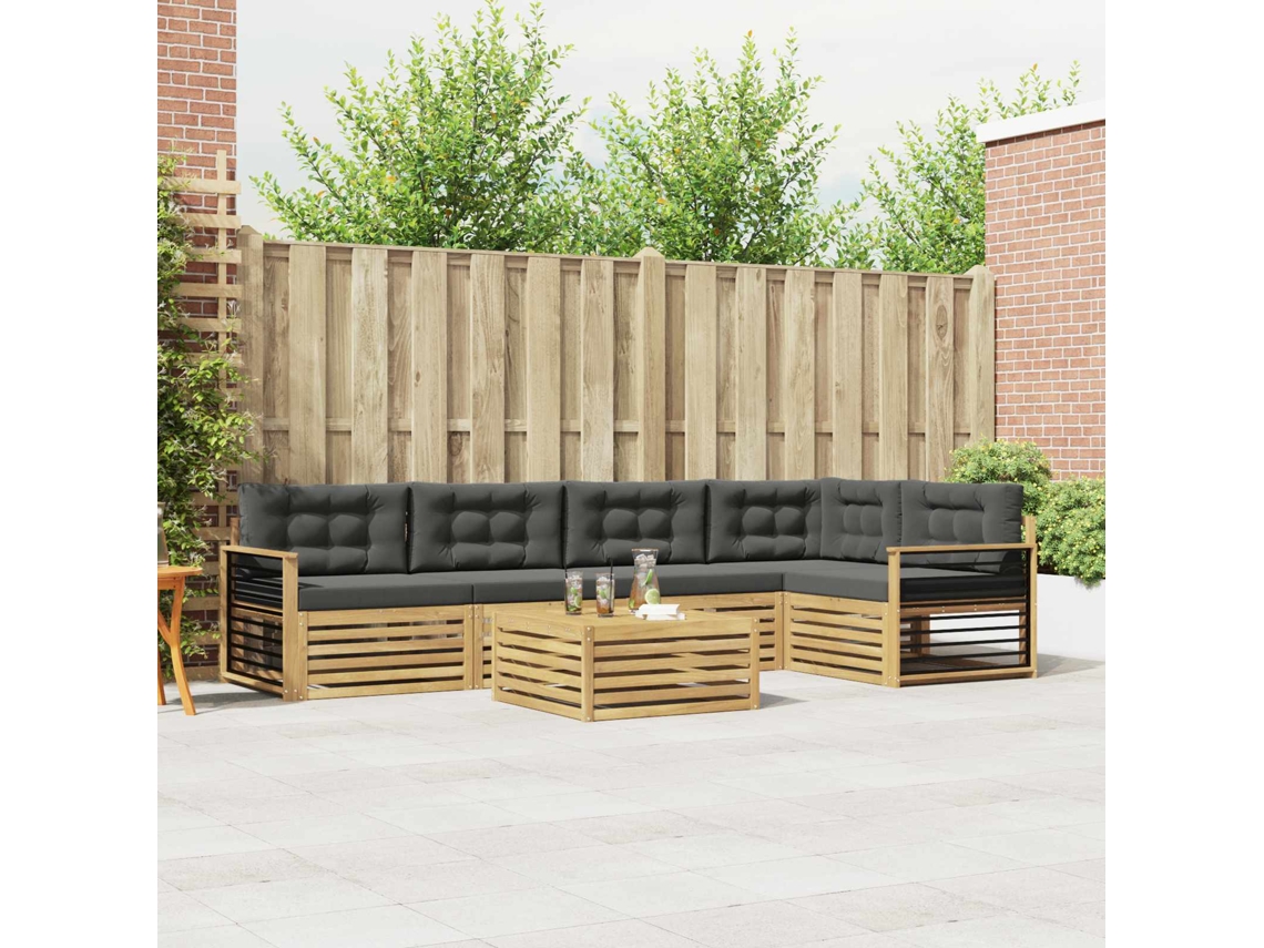 Vidaxl Conjunto De Sofás Para Exterior 6 Unid. Branco E Antracite