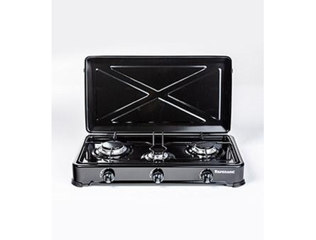 Ravanson K-03Tb Preto Branco Balcão 60 Cm Gás 3 Zonas