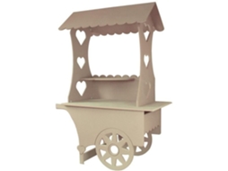 Mini Carrinho Expositor para Guloseimas Porta Doces e Presentes para Convidados de Casamento Carrinho Personalizável em Placa de Mdf