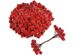 Conjunto de Enfeites de Árvore de Natal ZMDECQNA Bagas Artificiais Vermelho - 200un