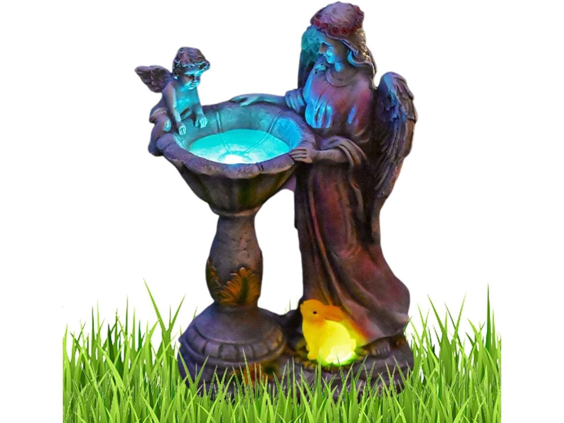 Estatueta de Anjo Solar em Resina Escultura de Fada de 29,5 Cm Estátua Decorativa para Jardim Externo, Varanda, CHABERLU