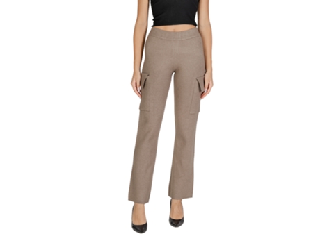 Calças De Mulher Vila Clothes Vicassie Cargo Knit Bege (l)