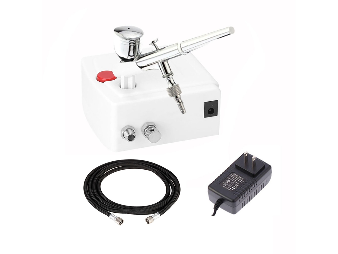 Kit de compressor de ar profissional para aerógrafo: pintura, modelagem, decoração de bolos e nail art.