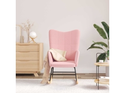 Vidaxl Cadeira De Baloiço Rosa Tecido Sherpa