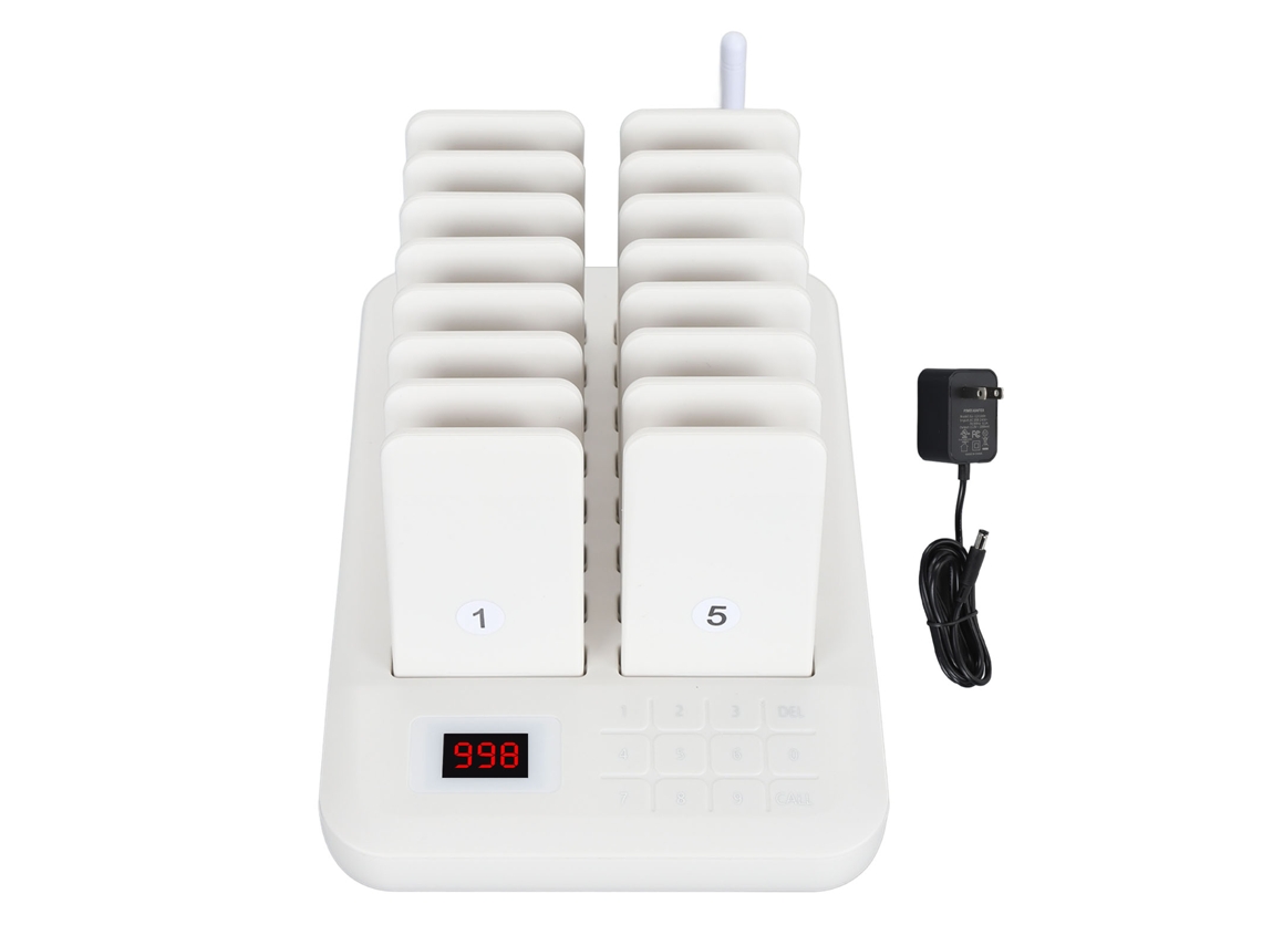 Sistema de Páginas Sem Fio para Restaurante com 16 Páginas Alerta Vibração e Luz Plug Us