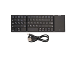 Teclado Sem Fio Dobrável Em 3 Partes Com Touchpad Para Tablet, Pc E Smartphone, Com Bateria Integrada . Nostalgia88 (b089t, Preto)