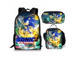 Conjunto Mochila Infantil 3 Peças, Desenho Animado, Aulas, Inclui Estojo
