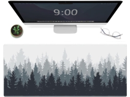 Mousepad Gamer Com Estampa De Floresta 31,5 X 11,8 X 0,12 Polegadas, Tamanho Longo, Antiderrapante Brilvibera