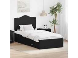Vidaxl Estrutura Da Cama Preto 100 X 200 Cm Derivados De Madeira