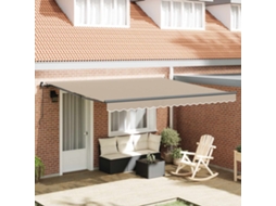 Vidaxl Toldo Retrátil Bege 400 × 350 Cm Poliéster E Alumínio