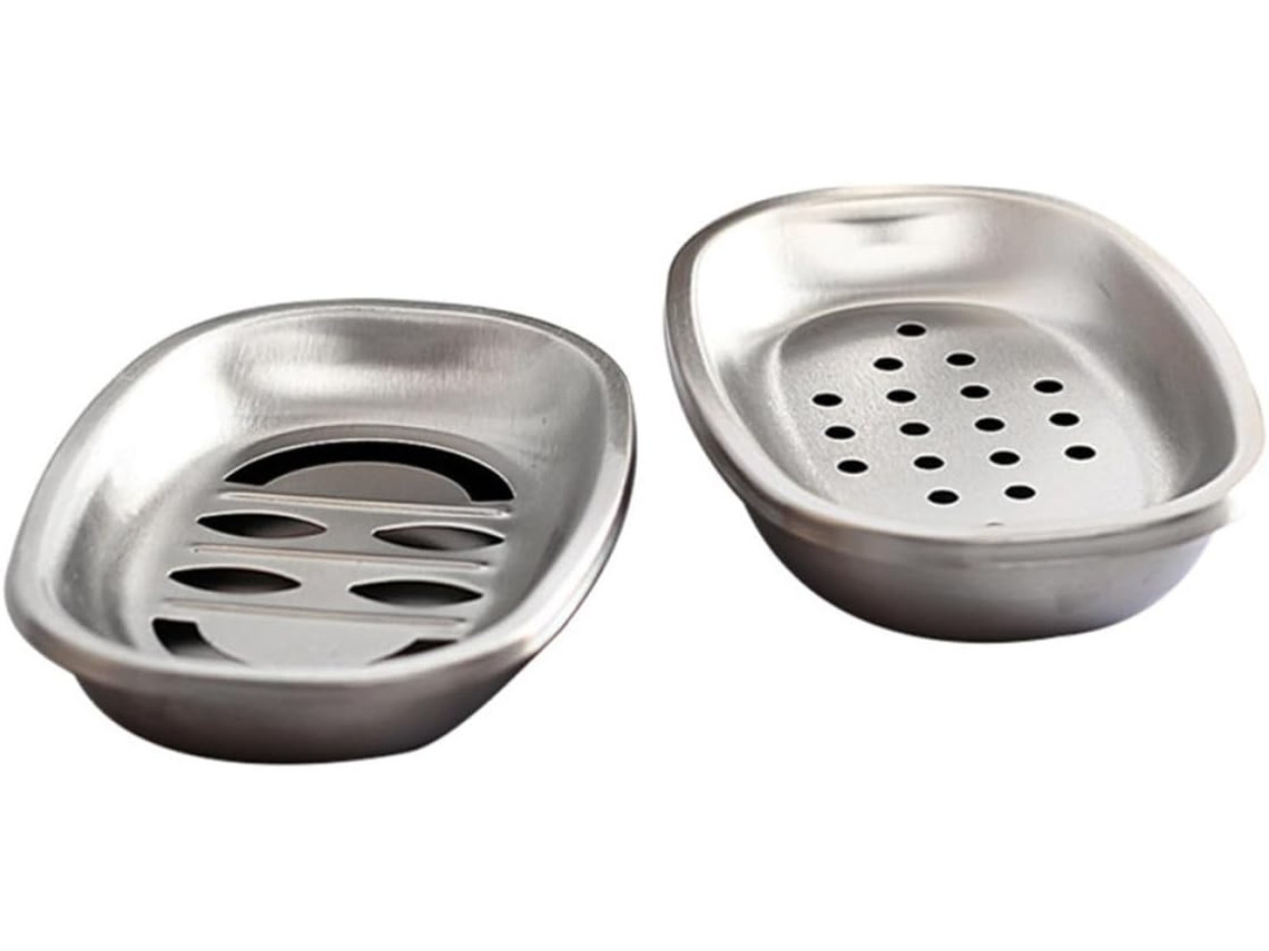 Saboneteira de Dupla Camada, 2 Peças. Aço Inoxidável com Drenagem Otimizada e Formato Oval, um CHABERLU