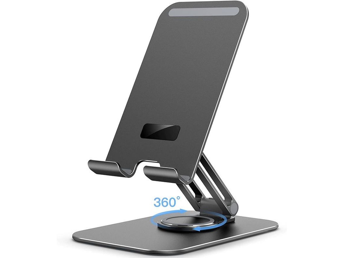 2026 suporte para Tablet de Mesa Ajustável com Base Giratória 360°, Portátil para 4 13 Polegadas (preto)