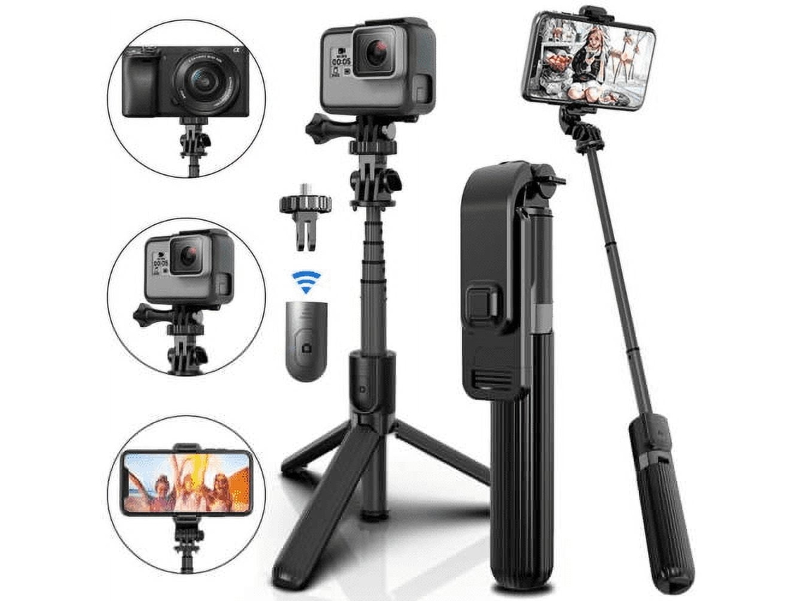 Selfie Stick Selfie Vara Tripé Led Luz Preenchimento Portátil Viagem Controle VENISYMLIS Bluetooth