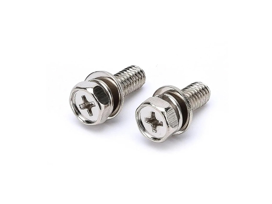 Parafuso De Cabeça Sextavada M3 M4 Com Arruela Embutida, Parafuso Combinado Roscado Em Aço Niquelado 16mm 30 Peças, M4