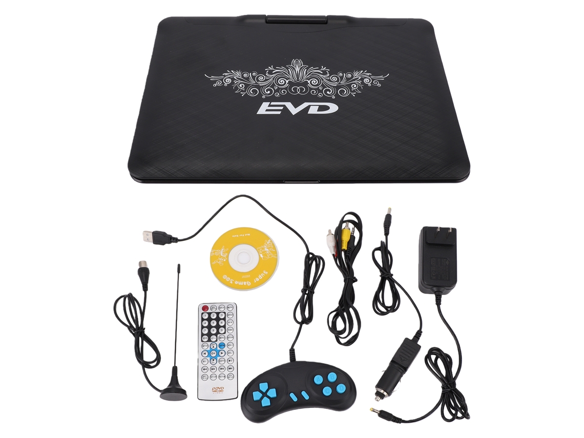 Reprodutor de DVD portátil EOOCOO com tela HD rotativa de 20,8 polegadas