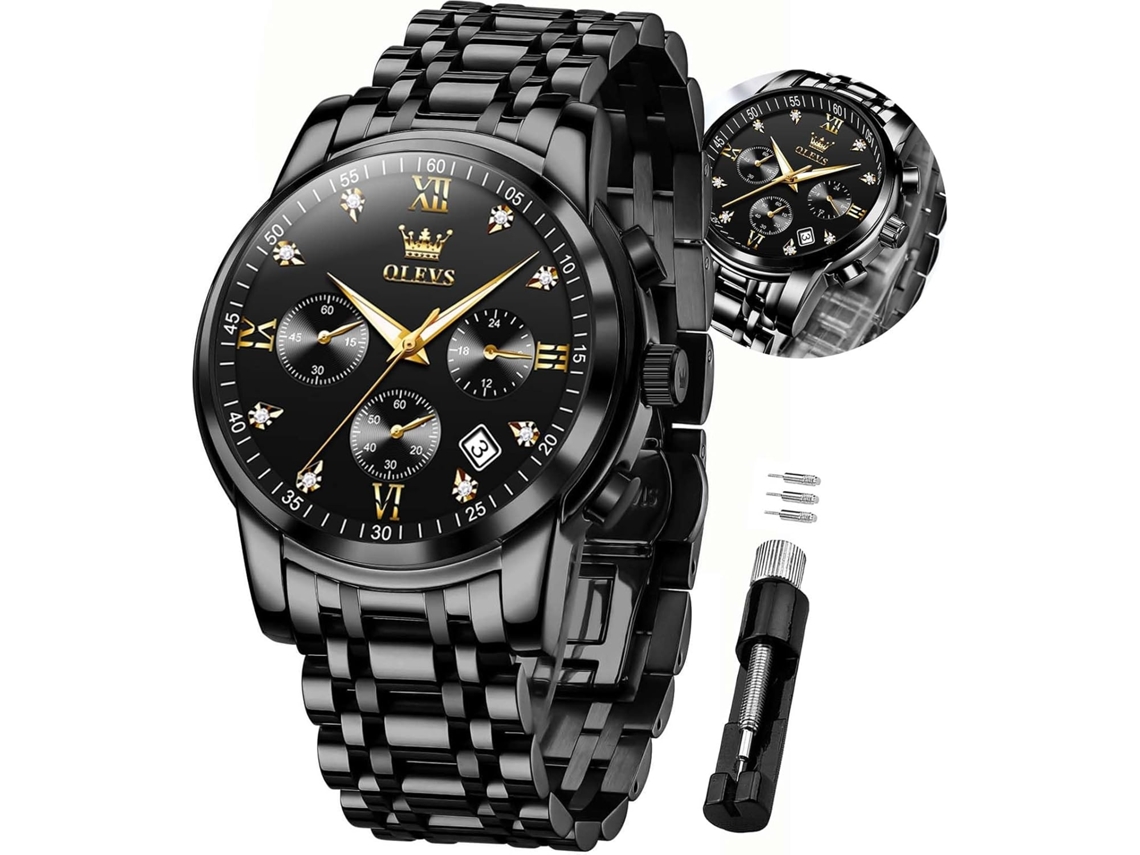 Lurelia Relógio Cronógrafo Masculino, Movimento De Quartzo, Analógico, Data/calendário, Fase Da Lua, 7,87 Polegadas, 200 Mm, 1,61 Polegadas, 41 Mm