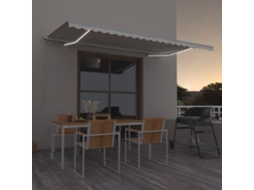 Vidaxl Toldo Retrátil Manual Com Led 500x350 Cm Cor Creme