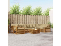 Vidaxl Conjunto De Sofás Para Exterior 8 Unid. Natural E Bege