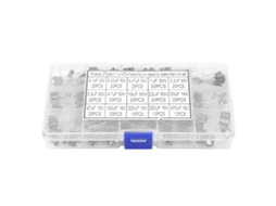Hkj kit de Capacitores Eletrolíticos Radiais 270 Peças 15 Valores 0.1uf 50v 470uf 16v Componentes Eletrônicos