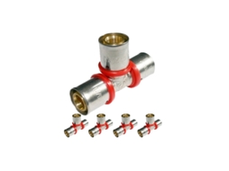 5 x 16 mm Multilayer Pipe Tees para uso com máquinas de crimpagem, cinza Suinga